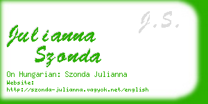 julianna szonda business card